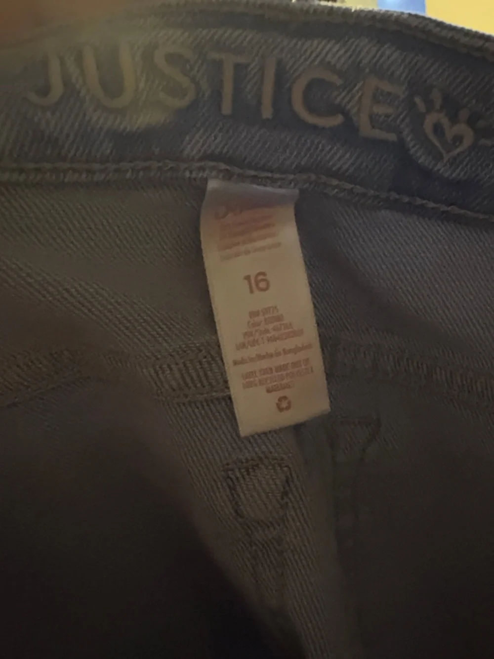 Justice Light Blue Girls Denim Jeans with Cuffed Hem
